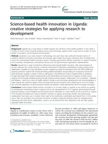 Science-based health innovation in Uganda: creative strategies for applying research to development