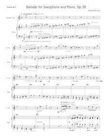 Partition de piano, Ballade pour Saxophone et Piano, Guo, Edward