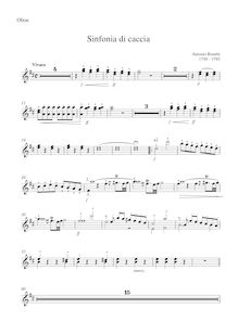 Partition hautbois 1/2, Symphonie de chasse en D major, Simphonie de Chasse a 2 Violons, 2 Alto et Violoncelle, Contrabasse, 2 Clarinette, 2 Hautbois, 2 Flutes, 2 Cors, 2 trompette et timbale ad libitum