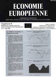 ECONOMIE EUROPEENNE. Supplément Î’ Résultats des enquêtes auprès des chefs d entreprise et des consommateurs N° 5 - Mai 1998