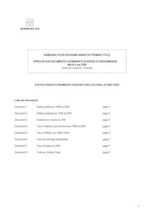 IEPP epreuve sur documents   sciences economiques 2006 bac+1 epreuve sur documents sciences economiques admission en deuxieme annee
