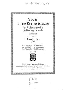 Partition No.5 - Intermezzo, 6 Kleine Konzertstücke, Op.131, 6 Kleine Konzertstücke für Prüfungszwecke und Vortragsabende
