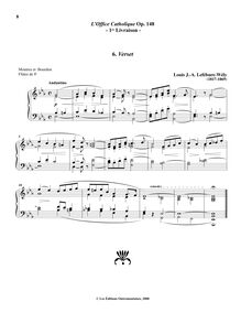 Partition , Verset (E-flat major), L’Office Catholique, Op.148, Lefébure-Wély, Louis James Alfred