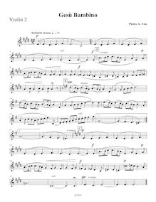Partition violons II, Gesù bambino, The Infant Jesus ; Jesu Redemptor ; Christmas Anthem