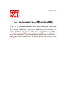 Real : Calderon compare Mourinho à Hitler