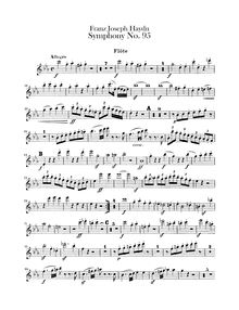 Partition flûte, Symphony No.95 en C minor, Sinfonia No.95, Haydn, Joseph