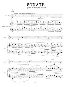 Partition First mouvement, violon Sonata en D minor, D minor, Nicholson, Thomas