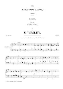 Partition complète, Christmas Carol, varied as a rondo pour pour Piano Forte