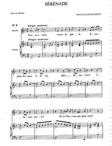 Partition complète (F Major: medium voix et piano), Sérénade