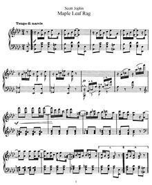 Partition complète, Maple Leaf Rag, A♭ Major, Joplin, Scott par Scott Joplin