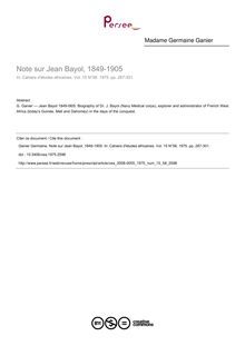 Note sur Jean Bayol, 1849-1905 - article ; n°58 ; vol.15, pg 287-301