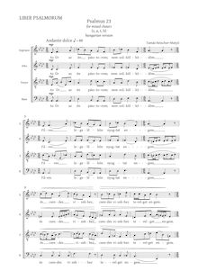 Partition SATB chœur score (Hungarian version), psalmus 23, Beischer-Matyó, Tamás