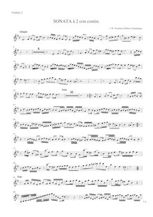 Partition violon 2, Sonata en E minor pour 2 violons et Continuo