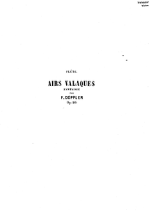 Partition flûte , partie, Airs Valaques, Op.10, Doppler, Franz