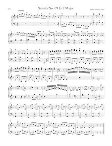 Partition Sonata R.69 en F major, clavier sonates R.61-70, Soler, Antonio