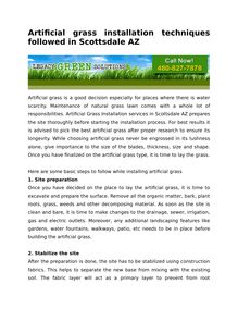 Artificial grass installation techniques followed in Scottsdale AZ