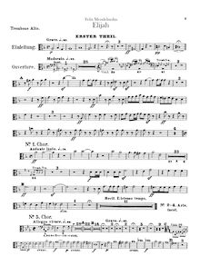 Partition Trombone 1, 2, 3 (alto, ténor, basse clefs), ophicléide (Tuba), Elijah, Op.70