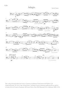 Partition de violoncelle, Adagio en D minor, D minor, Carazo, Xavier