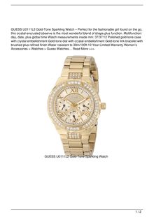 GUESS U0111L2 GoldTone Sparkling Watch Watch Review