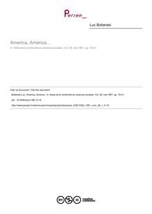 America, America...  - article ; n°1 ; vol.38, pg 19-41
