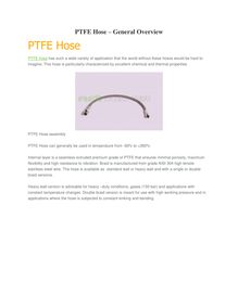 General Overview of PTFE Hose Assemblies and its Usage in Medical, Chemical and Automotives