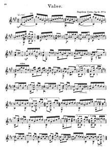 Partition No.8 - Valse, 14 Pièces pour la Guitare, Op.51, Coste, Napoléon