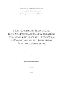 Cross-coupling of benzylic zinc reagents, preparation and applications of alkenyl zinc reagents, preparation of primary amides and synthesis of functionalized allenes [Elektronische Ressource] / von Matthias Alexander Schade