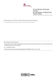 Chronique de Droit international économique - article ; n°1 ; vol.22, pg 589-640