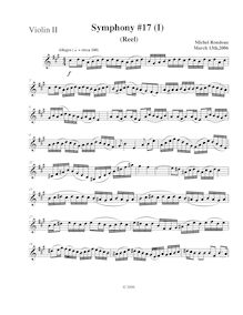 Partition violons II, Symphony No.17, A major, Rondeau, Michel par Michel Rondeau