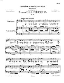 Partition complète, Das Glück der Freundschaft, The happiness of friendship / Lebensglück / Vita felice par Ludwig van Beethoven