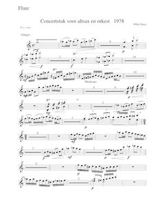 Partition flûte 1/2, Concertstuk Alt-sax en orkest, Ostijn, Willy