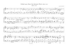 Partition , Erhalt uns, Herr, bei deinem Wort, BWV 1103, pour Neumeister Collection, BWV 1090-1120