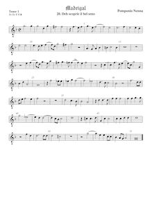 Partition ténor viole de gambe 1, octave aigu clef, Madrigali a 5 voci, Libro 5 par Pomponio Nenna