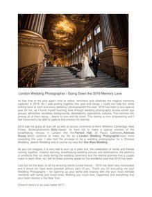 London Wedding Photographer - Going Down the 2016 Memory Lane