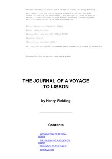 Journal of a Voyage to Lisbon — Volume 1