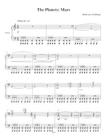Partition complète, pour Planets, Op.32, Suite for Large Orchestra