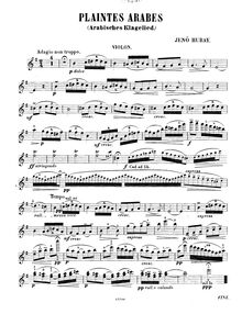 Partition de violon, 2 pièces, Op.6, Hubay, Jenö