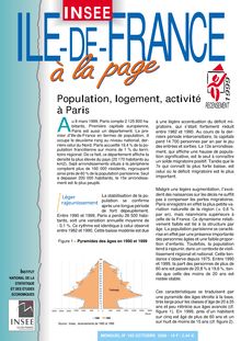 Population, logement, activité à Paris