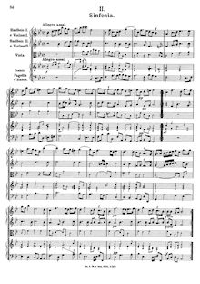 Partition complète, Sinfonia No.2, Fux, Johann Joseph