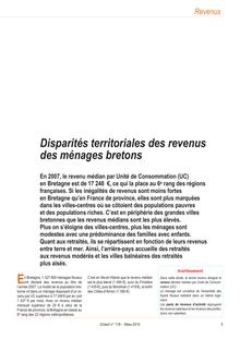 Disparités territoriales des revenus des ménages bretons