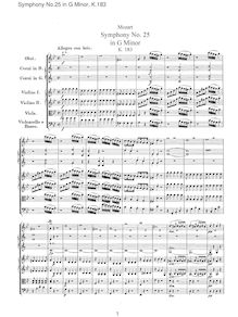 Partition complète, Symphony No.25, G minor, Mozart, Wolfgang Amadeus par Wolfgang Amadeus Mozart