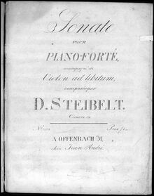 Partition de piano, Piano Sonata, E♭ major, Steibelt, Daniel