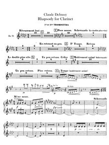 Partition trompette 1/2 (C), Première rapsodie, Debussy, Claude