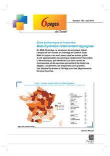 Crise économique et financièreMidi-Pyrénées relativement épargnée