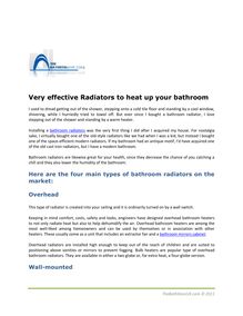 Very effective Radiators to heat up your bathroom