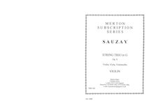 Partition parties complètes, corde Trio, Op.8, G major, Sauzay, Eugène