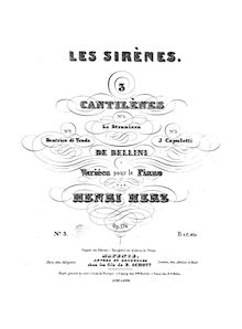 Partition complète, Les sirènes, 3 Cantilènes de Bellini variées pour le piano