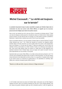Michel Cacouault : " La vérité est toujours sur le terrain"
