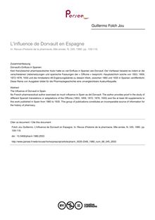 L influence de Dorvault en Espagne - article ; n°245 ; vol.68, pg 109-118