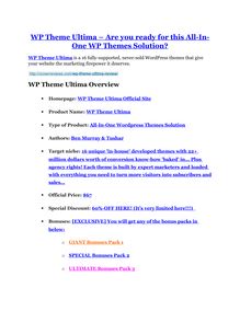 WP Theme Ultima review-$16,400 Bonuses & 70% Discount 